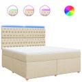 vidaXL Posteľný rám boxspring s matracom krémový 180x200 cm látka