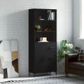vidaXL Vysoká skrinka čierna 69,5x34x180 cm spracované drevo
