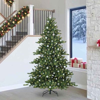 vidaXL Umelý Sklápací Vianočný Stromček Zelená 240 cm PVC a oceľ