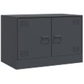 vidaXL TV skrinky 2 ks antracitové 67x39x44 cm oceľ