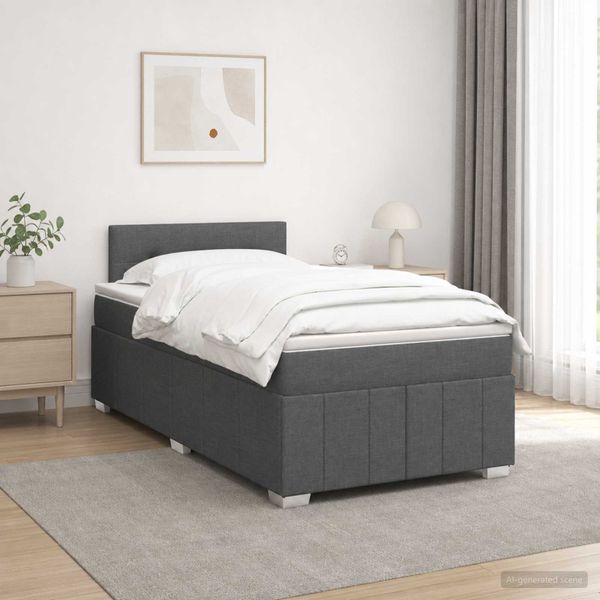 vidaXL Posteľ boxspring s matracom Tmavosivá 120 x 200 cm Látka
