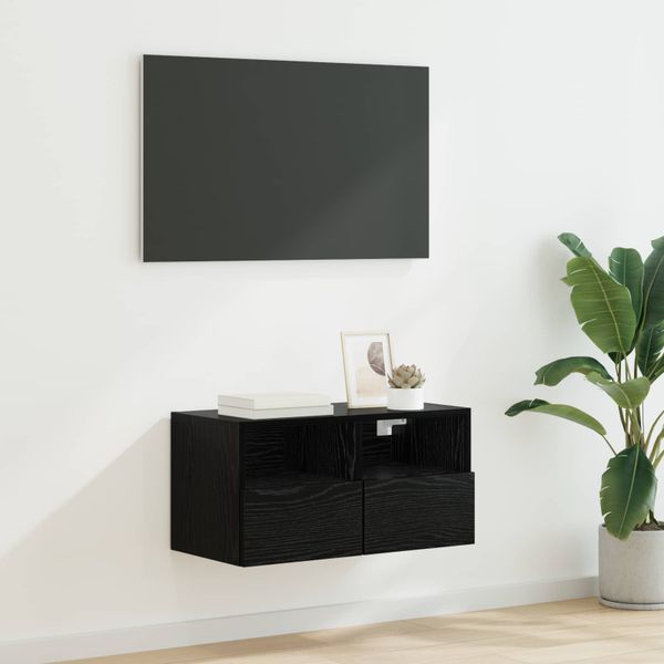 vidaXL TV nástenná skriňa Čierny dub 60 x 30 x 30 cm Kompozitné drevo