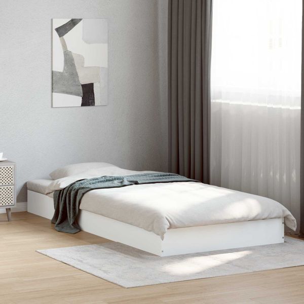 vidaXL Rám postele na podlahe Biela 80 x 200 cm Kompozitné drevo