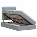vidaXL LED úložná posteľ s matracom Svetlosivá 120 x 200 cm Látka