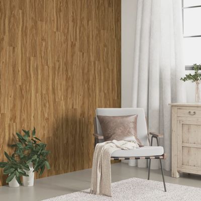 vidaXL Nástenné panely vzhľad dreva hnedé PVC 4,12 m²