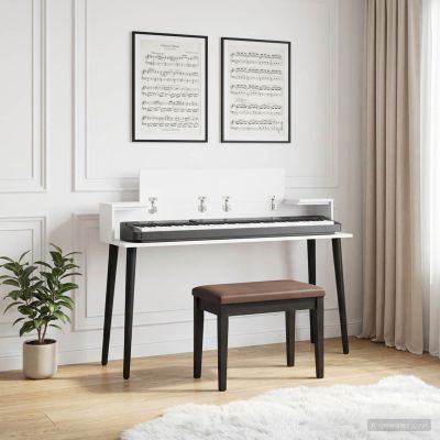 vidaXL Štúdiový stôl Biela 152 x 36 x 19,5 cm Kompozitné drevo