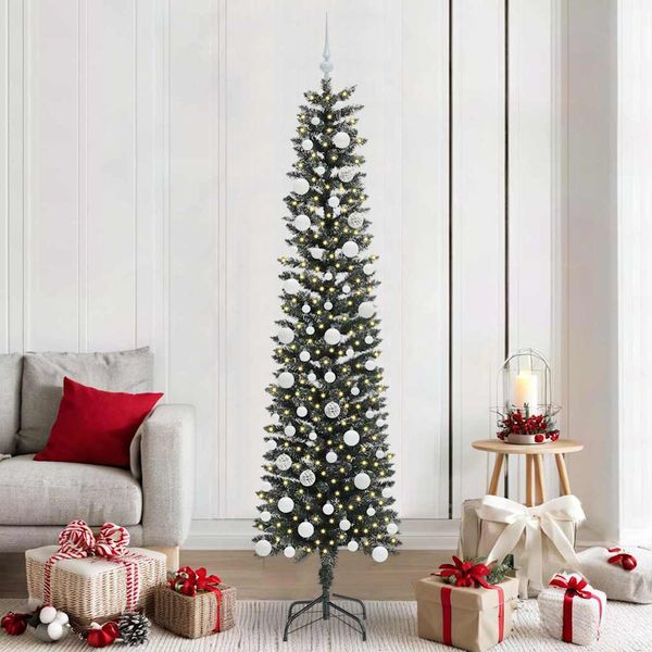 vidaXL Umelý vianočný stromček Zelená 210 cm PVC, plast a oceľ