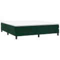 vidaXL Posteľný rám s boxspringom tmavozelený 160x200 cm zamat