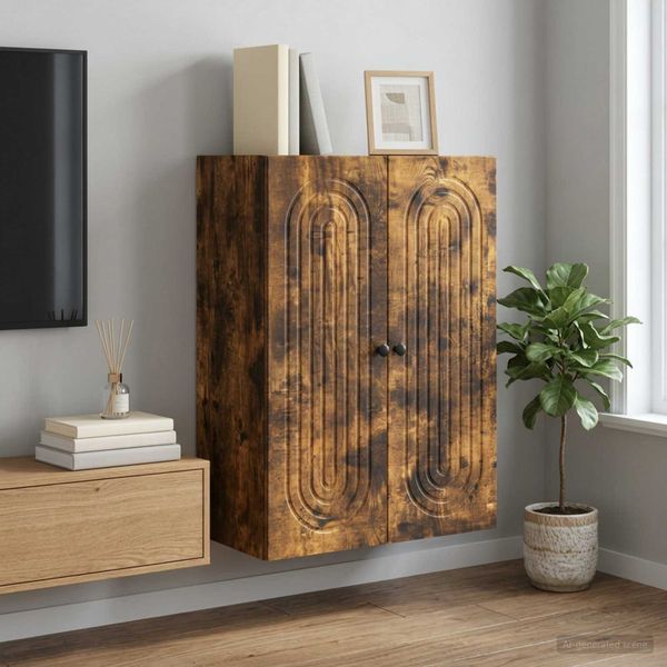 vidaXL Nástenná skrinka Dymový dub 66 x 34,5 x 90 cm Kompozitné drevo