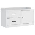 vidaXL Lavica do predsiene SANDNES biela 87x40x50 cm borovicový masív