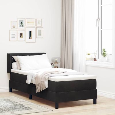vidaXL Posteľ s pružinovým rámom Čierny 200 x 80 cm Zamat
