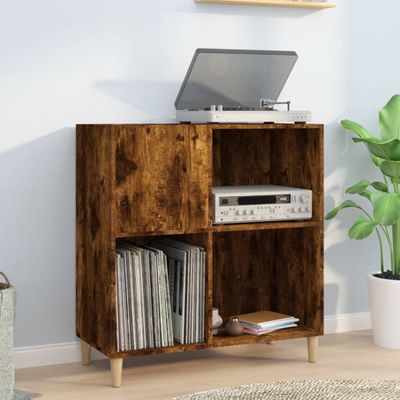 vidaXL Skrinka na platne dymový dub 84,5x38x89 cm kompozitné drevo