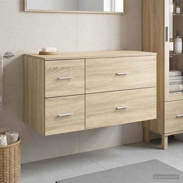 vidaXL Sada kúpeľňového nábytku 2 ks Dub sonoma Kompozitné drevo