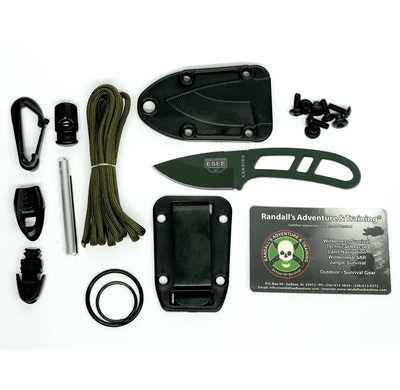 ESEE CAN-OD-KIT-E OD Candiru malý nôž na krk 5 cm, tmavozelená, puzdro, súprava na prežitie