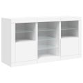 vidaXL Komoda s LED svetlami biela 123x37x67 cm