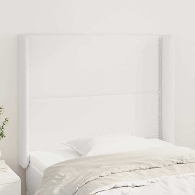 vidaXL Čelo postele so záhybmi biely 83x16x118/128 cm umelá kož