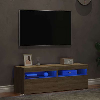 vidaXL TV skrinky s LED svetlami 2 ks dub sonoma 60x35x40 cm