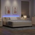 vidaXL Posteľ s pružinovým rámom s matracmi Krémová 180 x 200 cm látka