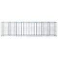 vidaXL Gabiónová vyvýšená posteľ 2 ks 330 x 50 x 80 cm Strieborná