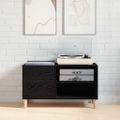 vidaXL Skrinka na gramofónové platne 84,5 x 38 x 48 cm Čierny dub