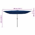 vidaXL Záhradný slnečník 295 x 295 x 245 cm Polyester a oceľ Azurblue