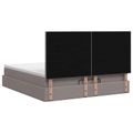 vidaXL Ottoman posteľ s matracom a LED Sivohnedá 140 x 200 cm Látka