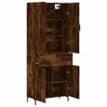 vidaXL Vysoká skrinka dymový dub 69,5x34x180 cm spracované drevo