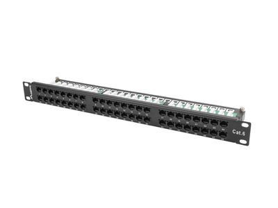 Lanberg patch panel 48 portov 1U 19'' CAT.6 utp čierny