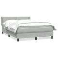 vidaXL Box Spring Posteľ s matracom Svetlosivá 160x220 cm Zamat