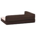 vidaXL Ergonomický matrac pre psa 75x53 cm ľanový vzhľad flís hnedý