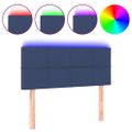 vidaXL Čelo postele s LED modré 90x5x78/88 cm látka
