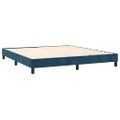 vidaXL Posteľný rám boxsping s matracom tmavomodrý 180x200 cm zamat