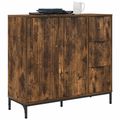 vidaXL Servírovacia skriňa Dymová dub 89,5 x 33 x 82 cm