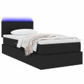 vidaXL LED úložná posteľ s matracom Čierna 100 x 200 cm Látka