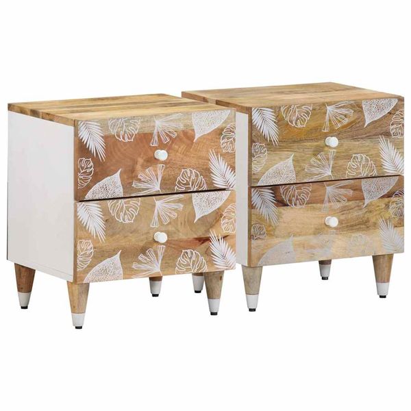 vidaXL Nočné skrinky 2 ks 40x33,5x46 cm Masívne drevo Mango