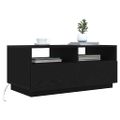 vidaXL Konferenčný stolík s LED svetlami, čierny dub 90x49x40 cm