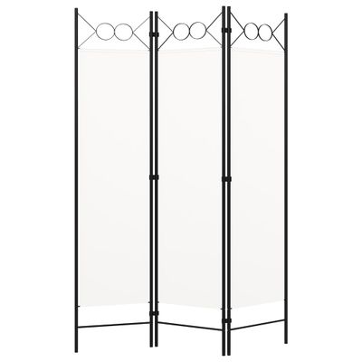 vidaXL Paraván s 3 panelmi, biely 120x180 cm