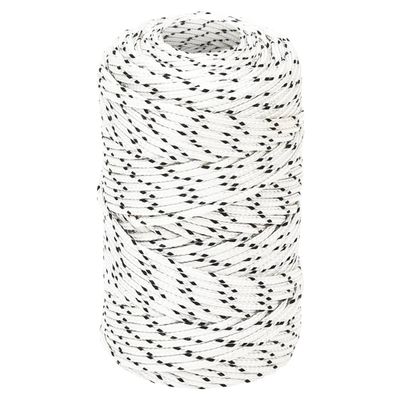 vidaXL Pletené lodné lano biele 2 mm x 500 m polyester