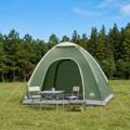 vidaXL Kempingový stan 2-miestny Zelená 185T polyester s PU náterom