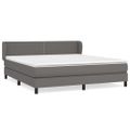 vidaXL Boxspring posteľ s matracom sivá 160x200 cm umelá koža