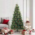 vidaXL Umelý Sklápací Vianočný Stromček Zelená 180 cm PVC, PE a oceľ