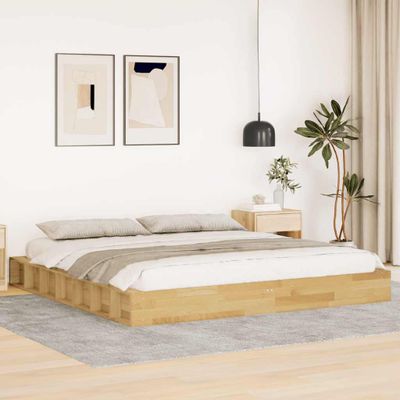 VidaXL Rám postele bez matraca 180x200 cm Dub z masívneho dreva