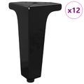 vidaXL Nohy nábytku 12 ks Čierna 54,1 x 54,1 x 100 mm Železo