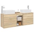 vidaXL Set kabinetov do kúpeľne 3 ks Dub sonoma 53 x 34,5 x 63 cm