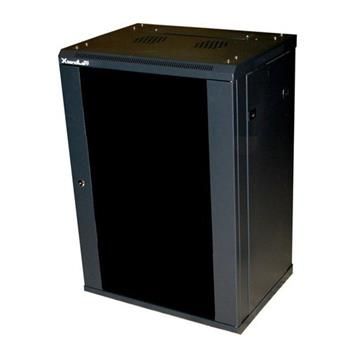 XtendLan 15U/600x450, na zeď, jednodílný, skleněné dveře Rozvadec, 19", na stenu, jednodílný, výška 15U, 600 x 450, dvere prosklené, cerný