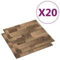 vidaXL Podlahový koberec 20 ks Hnedá 50 x 50 cm PP Nízky vlas