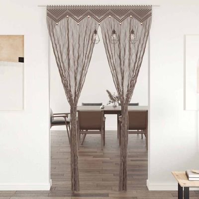 vidaXL Záclona macrame sivo-hnedý 140x240 cm bavlna