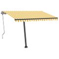 vidaXL Samostatne stojaca automatická markíza 350x250 cm žlto-biela