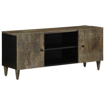 vidaXL TV skrinka svetlosivá 105x33,5x46 cm masívne drevo mango