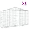vidaXL Oblúkové gabiónové koše 7ks 200x30x100/120cm pozinkované železo